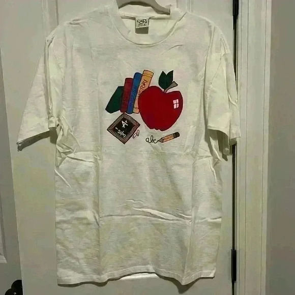 Vintage size L Teacher T shirt Cal Cru 100% pre shrunk cotton Back to School - Picture 1 of 5